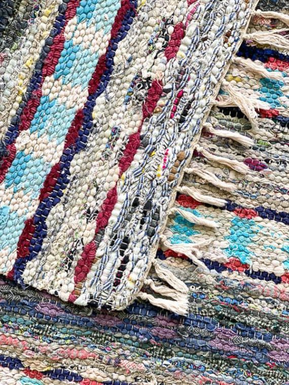 Östra Eds socken , vintage handmade rug - Rugs Of Sweden - vintage rag rugs